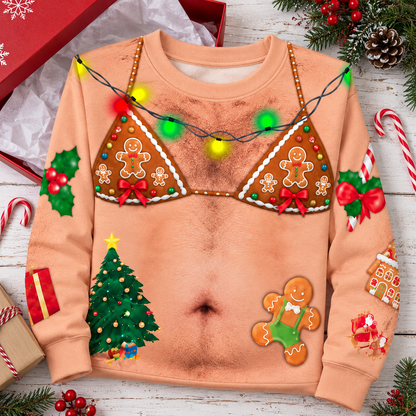 Gingerbread Bikini Ugly Christmas Sweater
